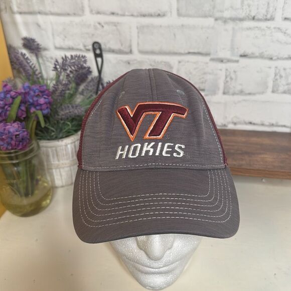 VA Tech Hokies Maroon and Gray Cap, Top of The World, One Fit - Picture 4 of 7